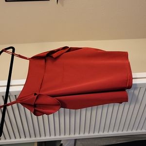 Express size small red satin off the shoulder shirt